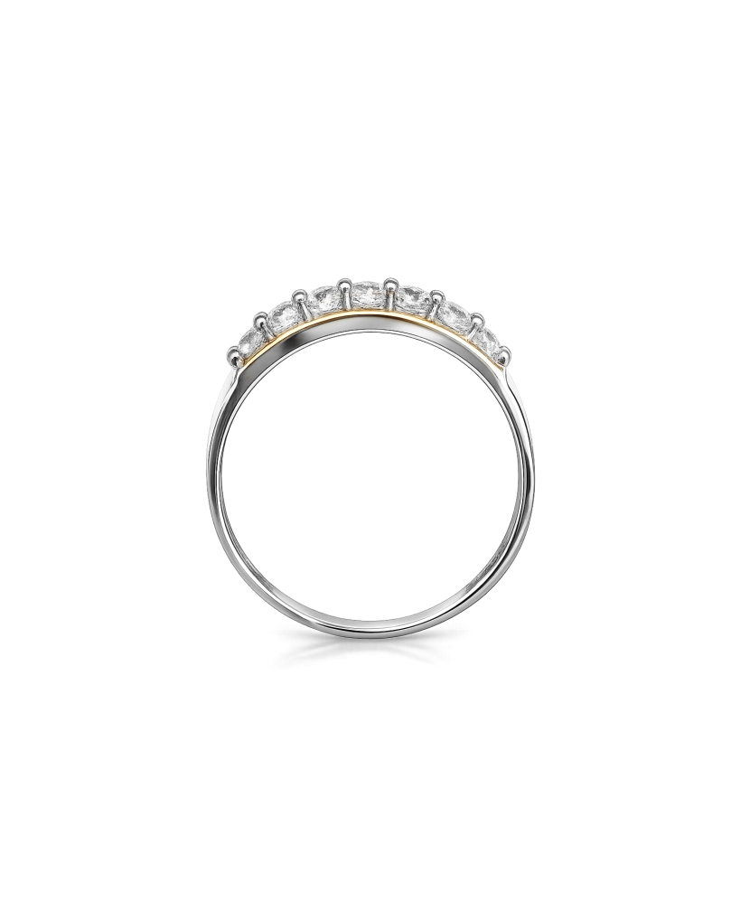 Кольцо из позолоченного серебра с цирконами