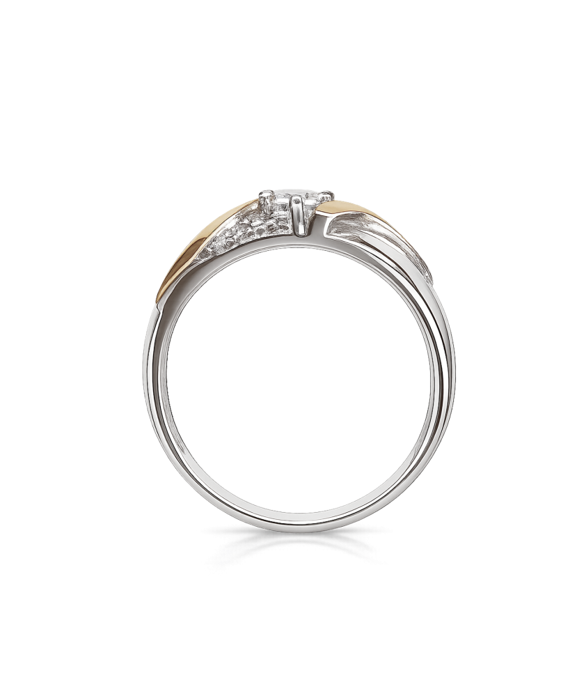 Apzeltīts sudraba gredzens ar cirkoniem