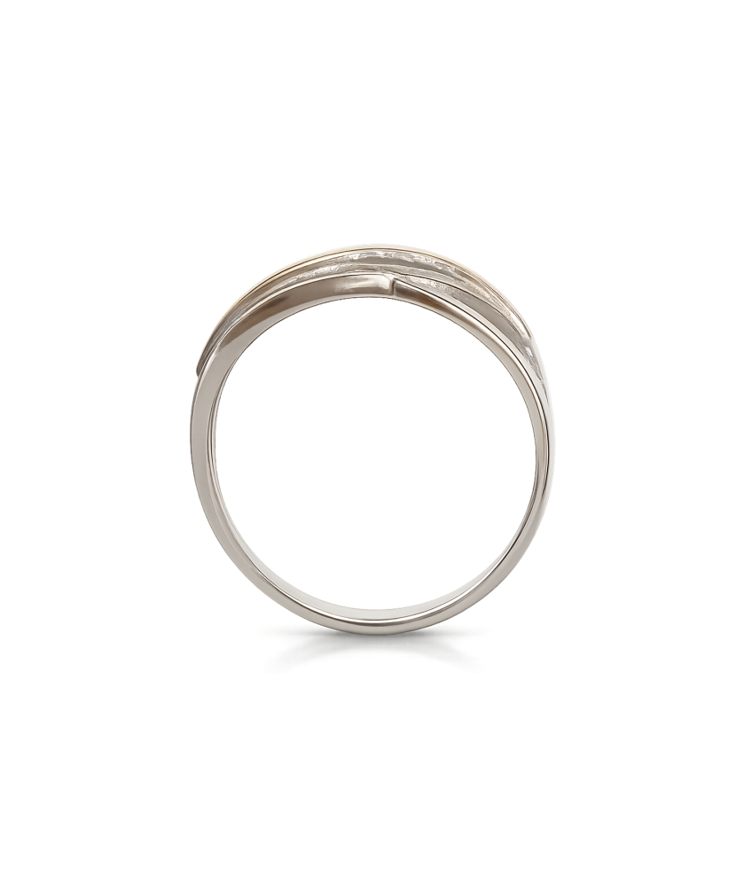 Apzeltīts sudraba gredzens ar cirkoniem