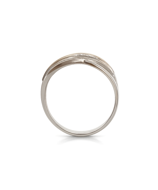 Apzeltīts sudraba gredzens ar cirkoniem