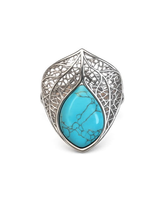 Sudraba gredzens ar tirkīzu