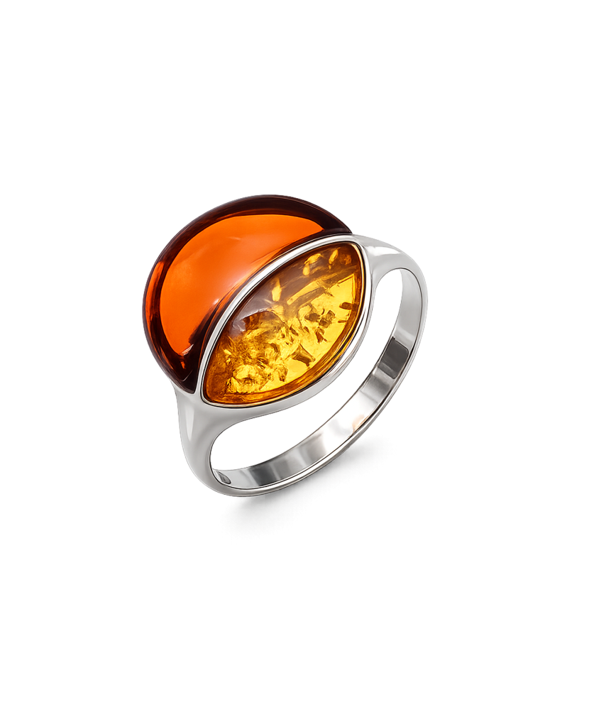 Sudraba gredzens ar dzintaru