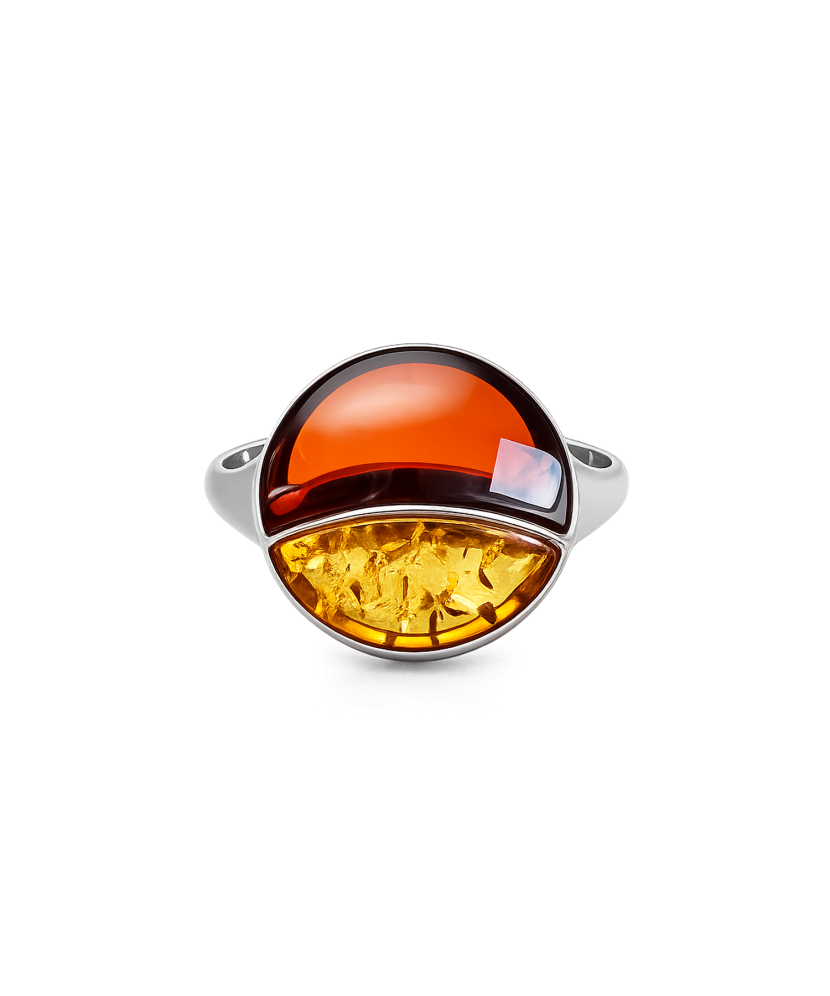 Sudraba gredzens ar dzintaru