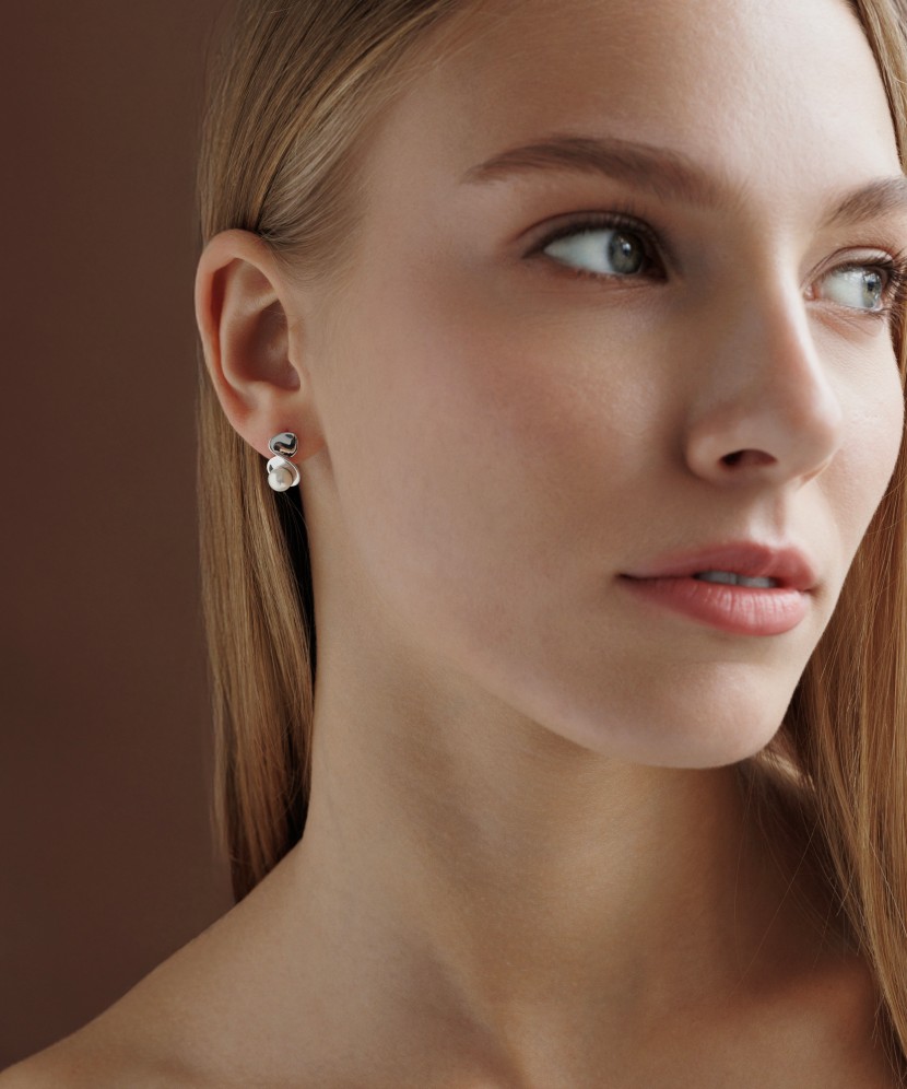 Sudraba auskari ar pērlēm