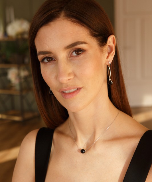 Sudraba auskari Ar Oniksu