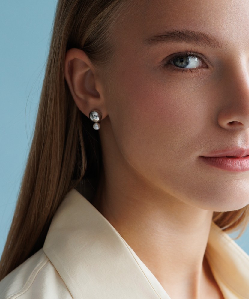 Серьги из серебра с жемчугом