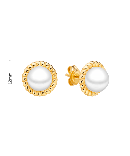 Apzeltīti Sudraba Auskari Ar Pērlēm