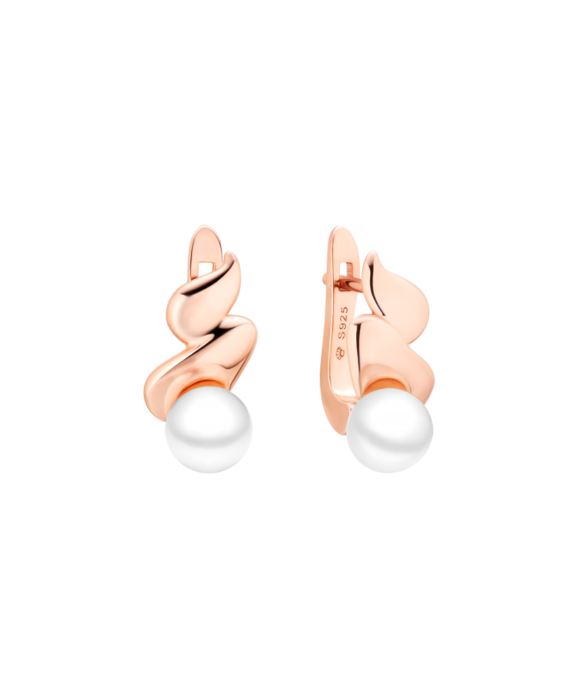 Apzeltīti Sudraba Auskari Ar Pērlēm