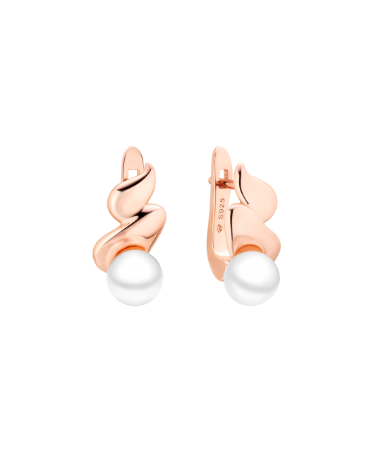 Apzeltīti Sudraba Auskari Ar Pērlēm