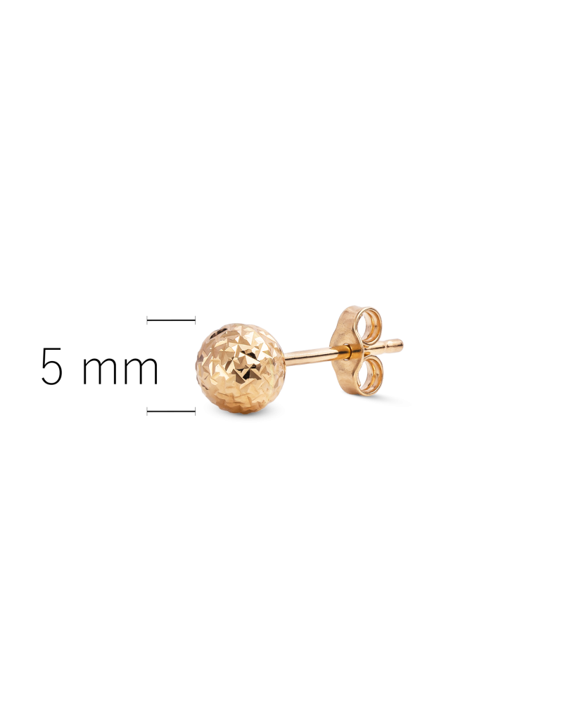 Zelta gravēts auskars 5 mm (1 gab.)