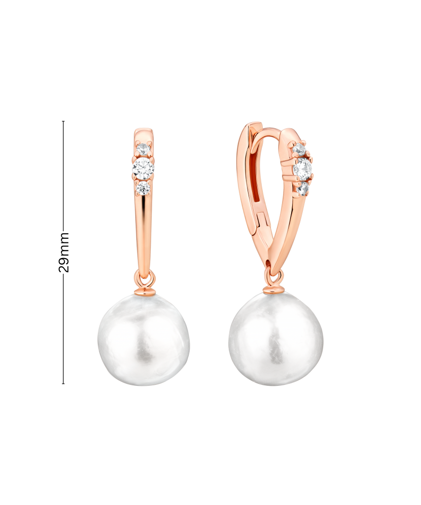 Apzeltīti sudraba auskari ar Edisona pērlēm