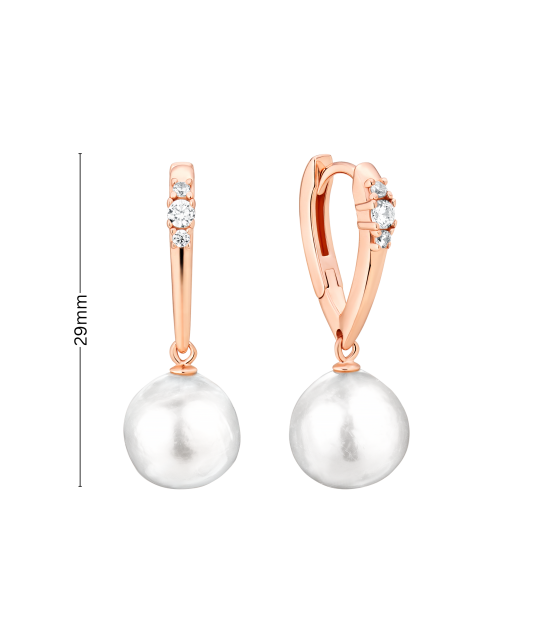 Apzeltīti sudraba auskari ar Edisona pērlēm