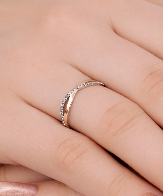 Apzeltīts sudraba gredzens ar cirkoniem