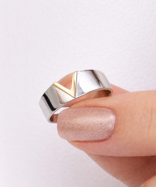 Позолоченное кольцо из серебра