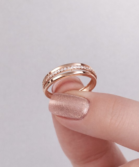 Zelta gredzens ar cirkonijiem