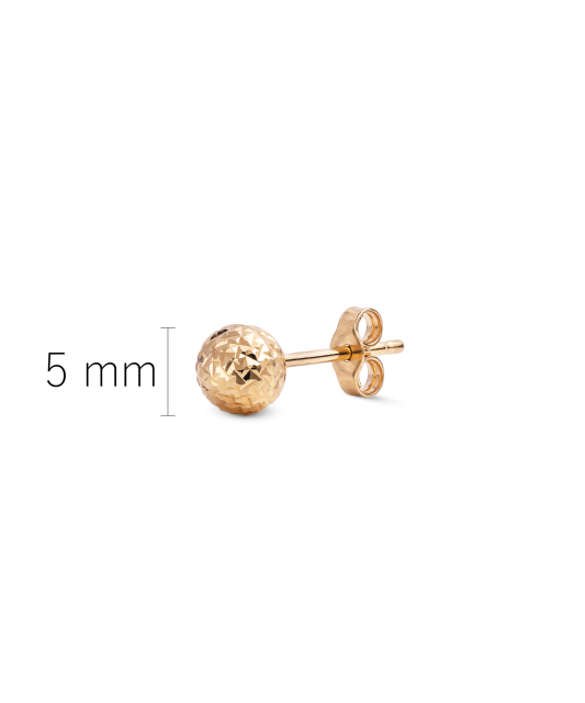 Серьги из золота с гравировкой, 5 мм (1 шт.)