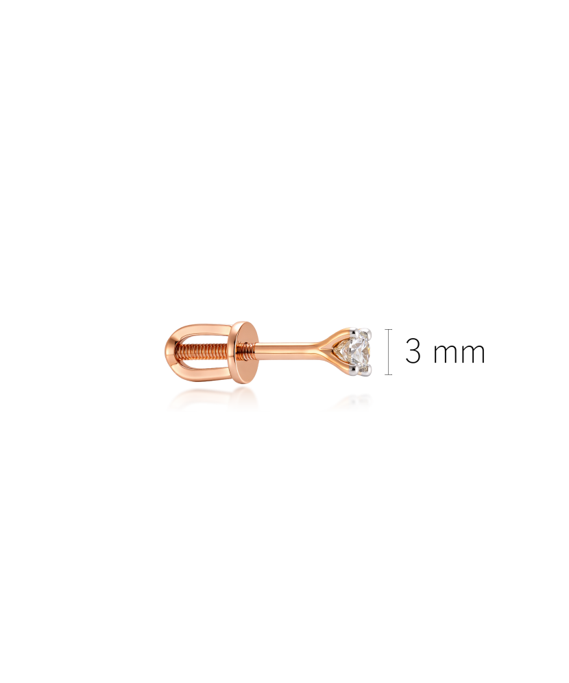 Zelta auskars ar dimantu (1gab.) 0.09ct