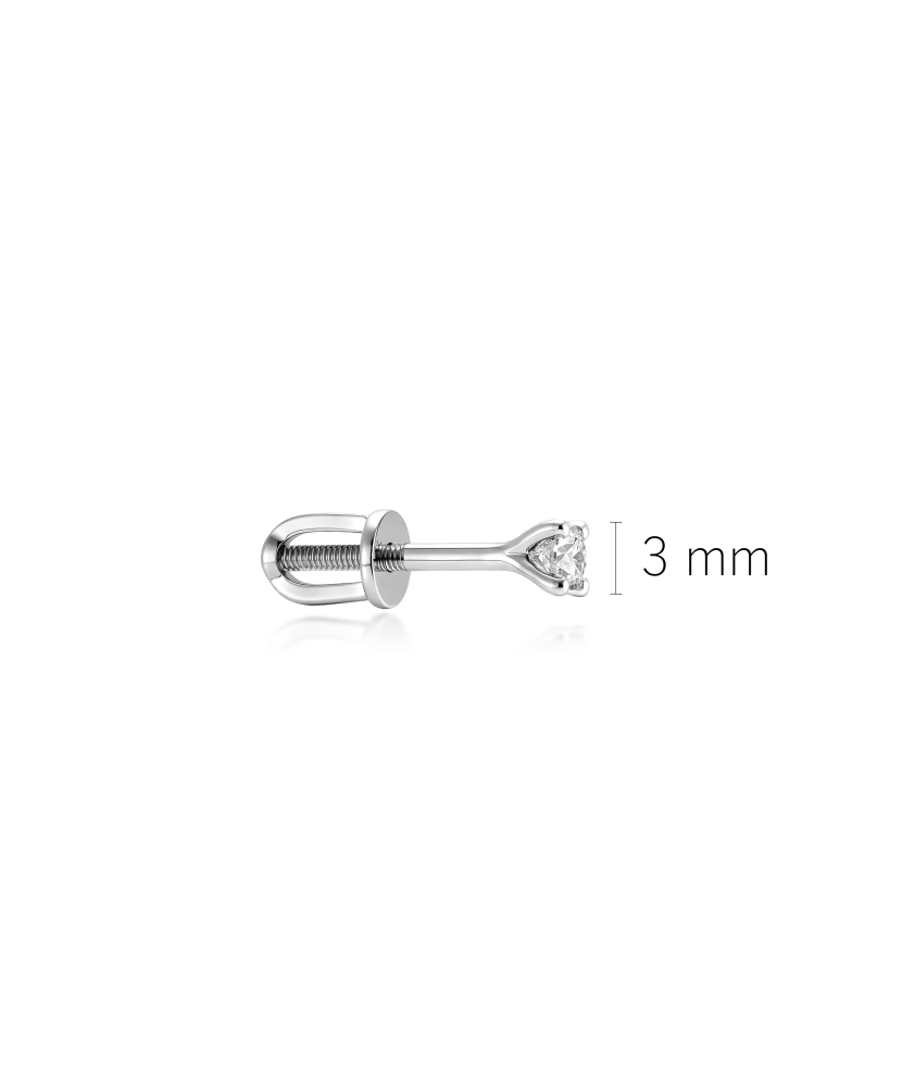Baltā zelta auskars ar dimantu (1gab.) 0.09ct