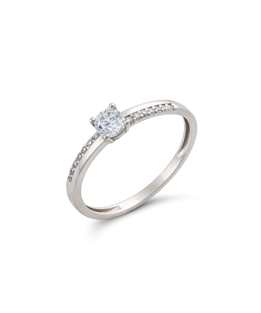 Baltā zelta gredzens ar cirkonijiem