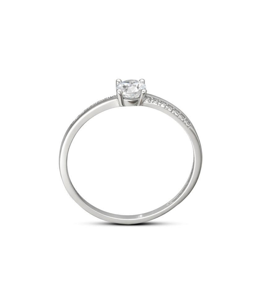 Baltā zelta gredzens ar cirkonijiem