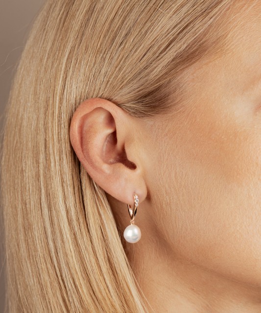 Позолоченные серебряные серьги с жемчугом Эдисона