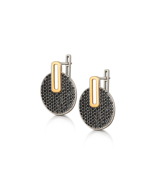 Apzeltīti sudraba auskari ar cirkonijiem