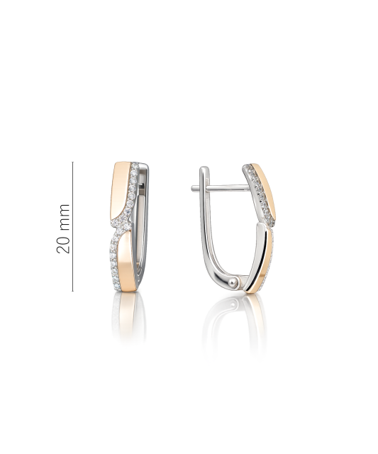 Серьги из позолоченного серебра с цирконами