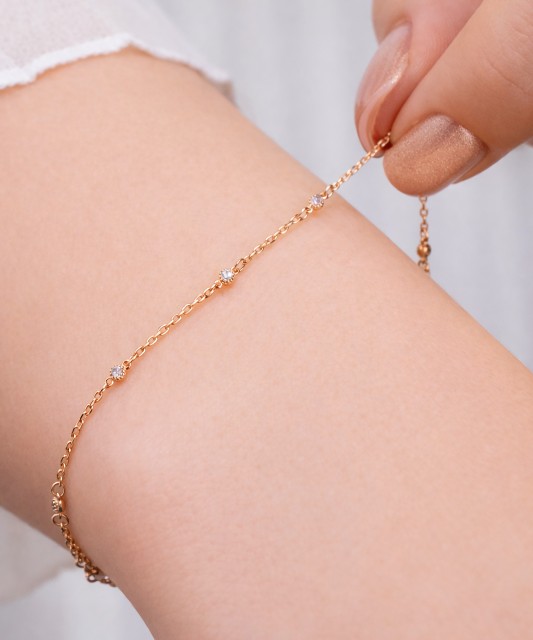 Zelta rokassprādze ar cirkonijiem