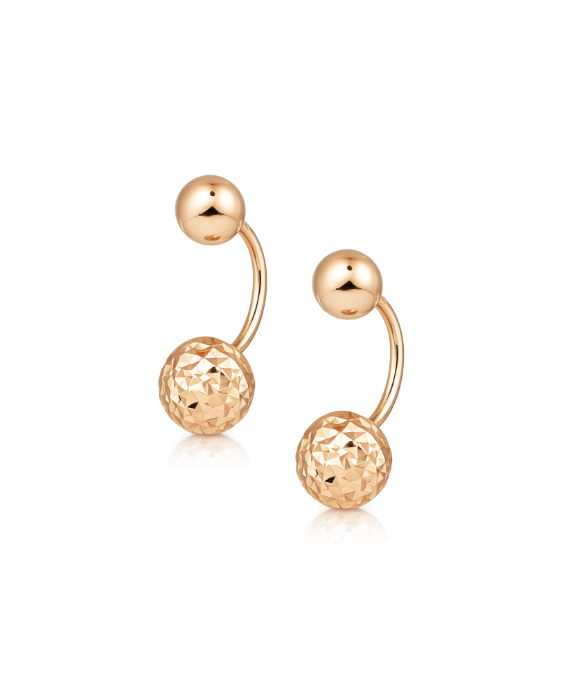 Золотые серьги с гравировкой