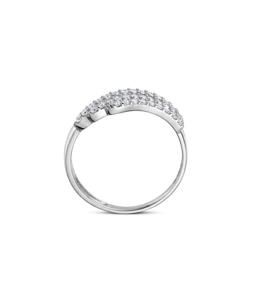 Кольцо из белого золота с цирконами