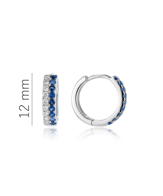 Baltā zelta auskari ar safīriem un briljantiem