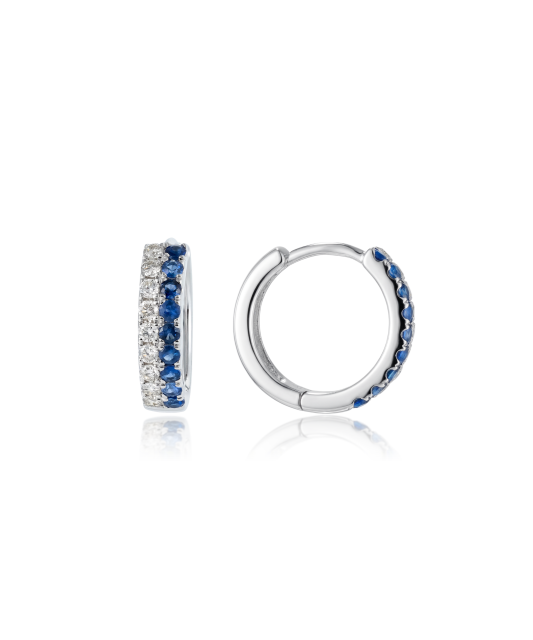 Baltā zelta auskari ar safīriem un briljantiem