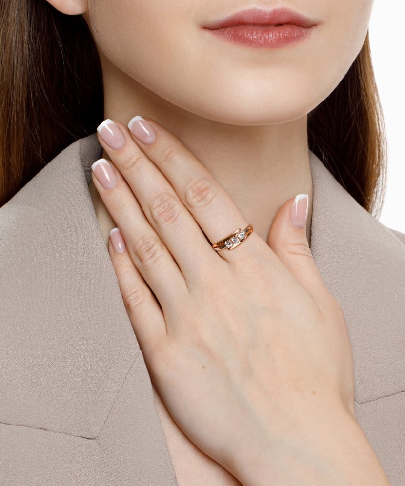 Zelta gredzens ar cirkonijiem - Zelta Gredzeni - Goldinga