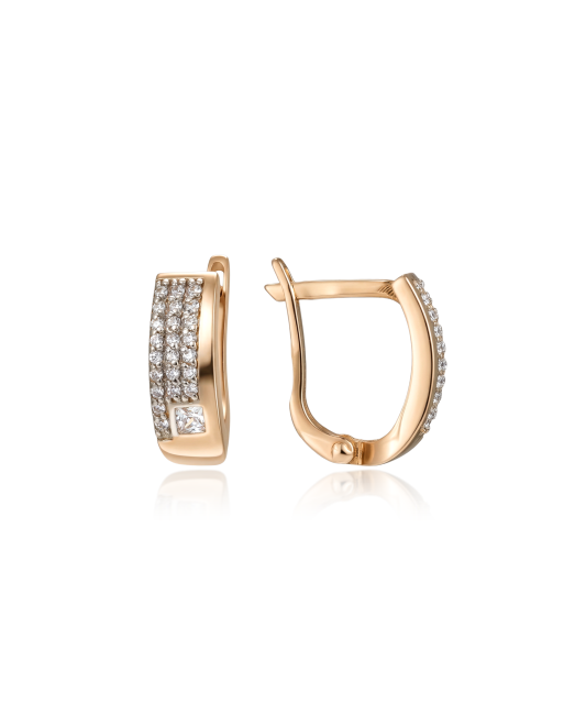 Zelta auskari ar cirkonijiem - Goldinga