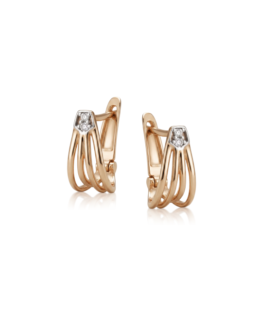 Золотые серьги с цирконами