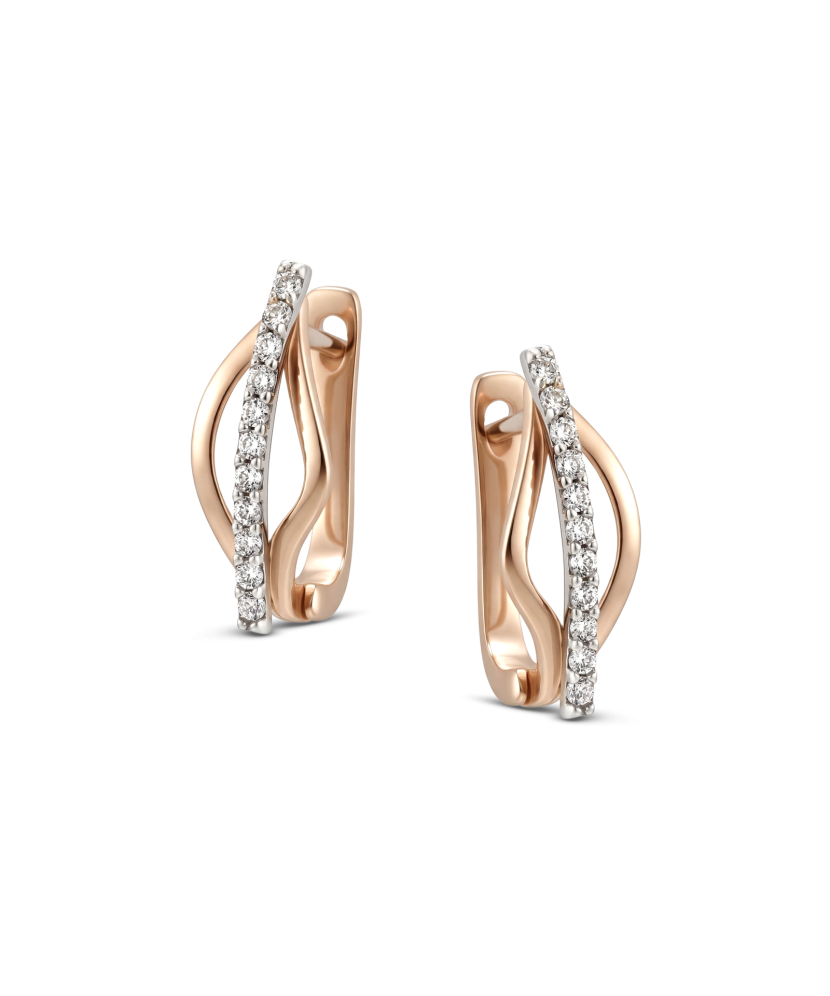 Золотые серьги с цирконами