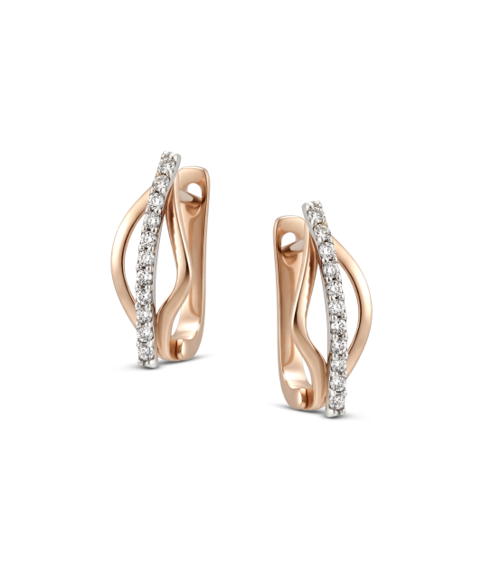 Золотые серьги с цирконами