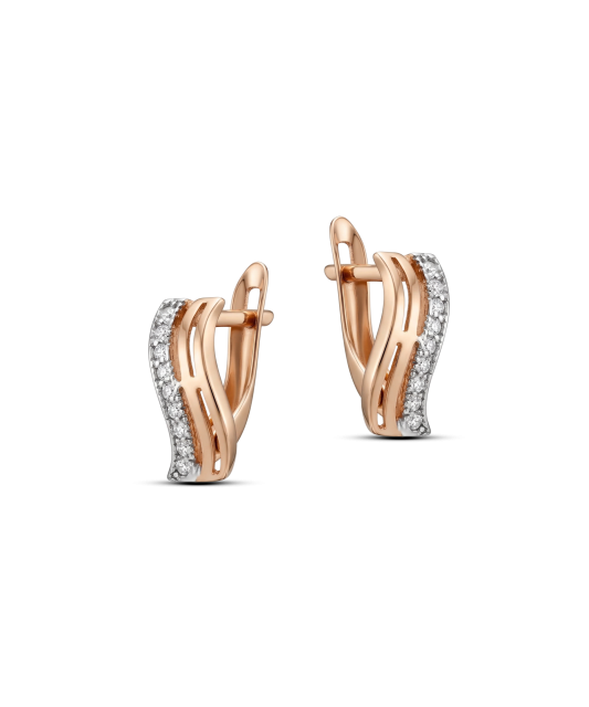 Золотые серьги с цирконами