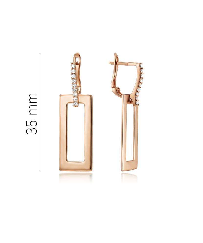 Золотые серьги с цирконами