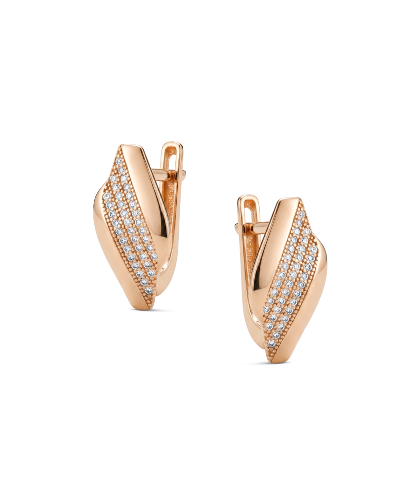 Золотые серьги с цирконами