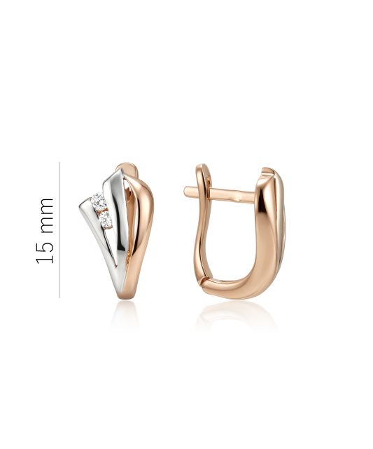 Золотые серьги с цирконами