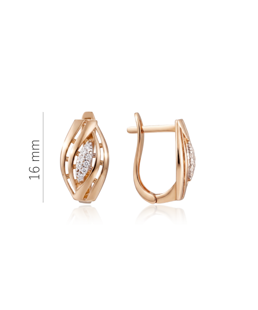 Золотые серьги с цирконами