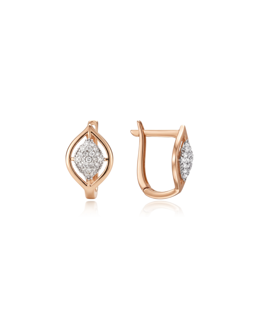 Золотые серьги с цирконами