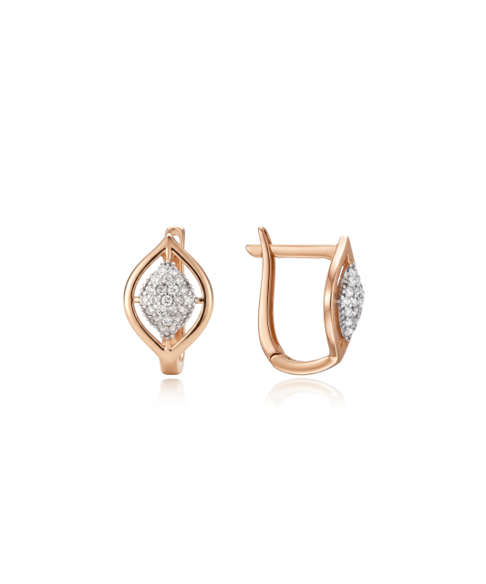 Золотые серьги с цирконами