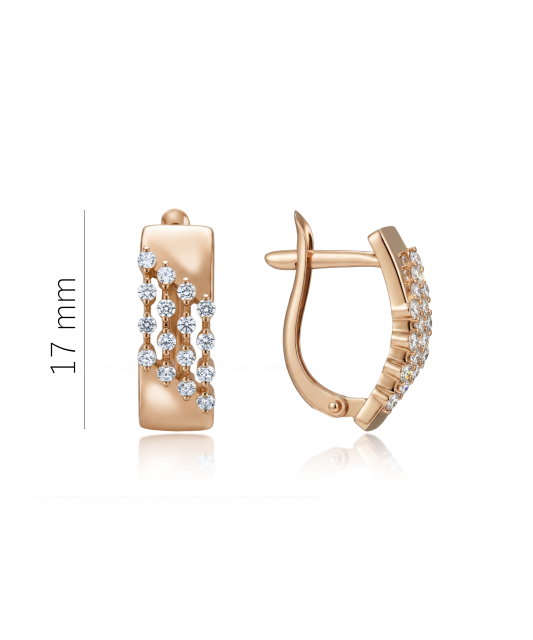 Золотые серьги с цирконами