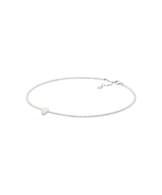 Колье с цирконами и перламутром