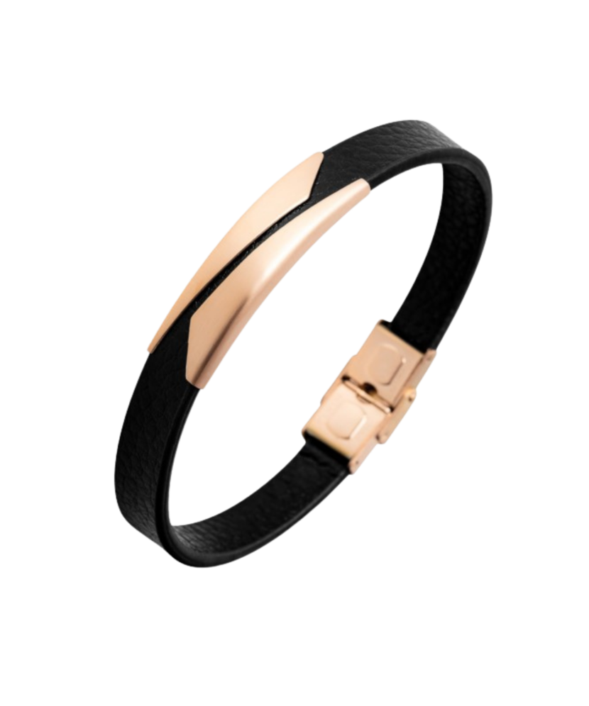 Ādas rokassprādze ar nerūsējošo tēraudu