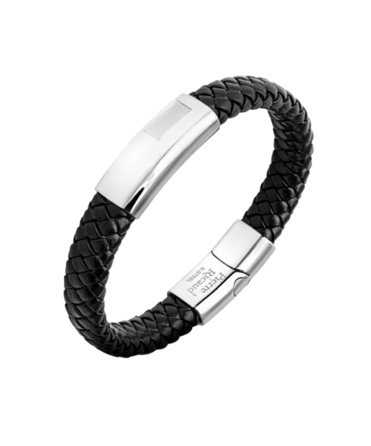 Ādas rokassprādze ar nerūsējošo tēraudu