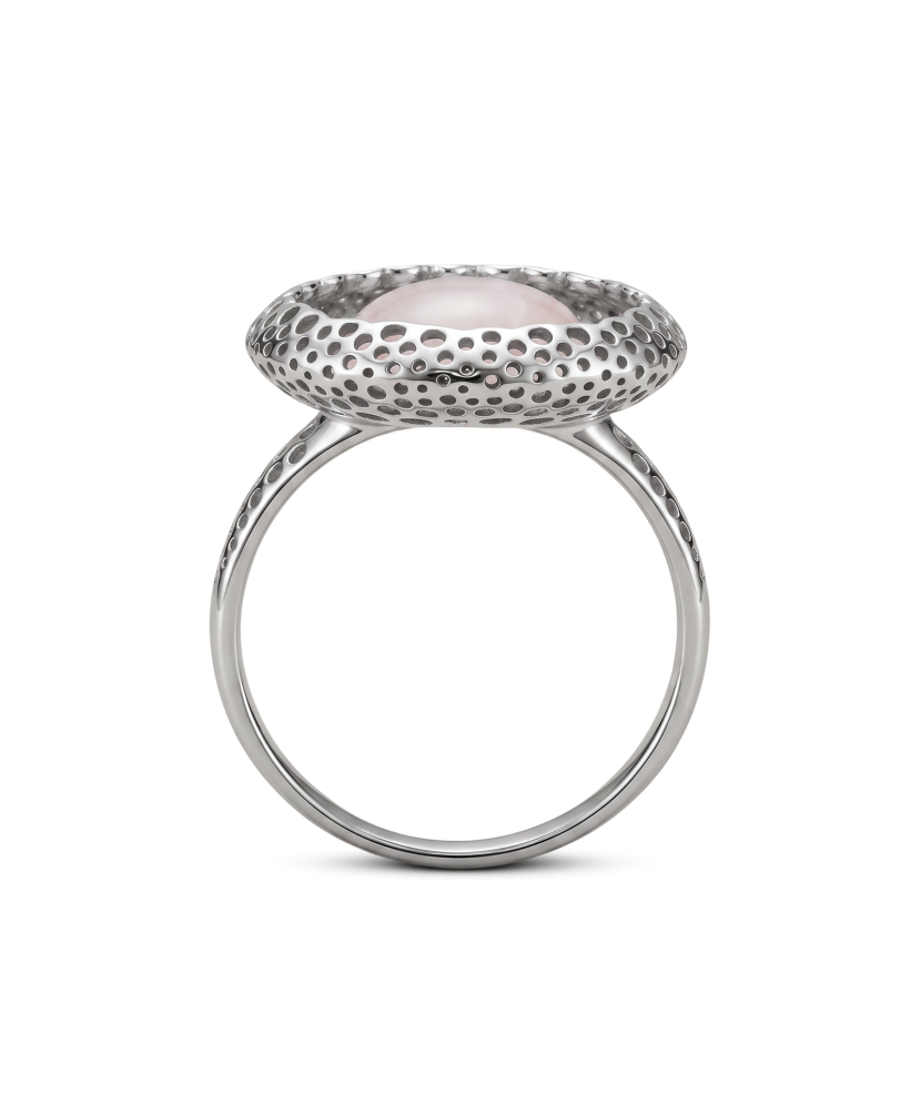 Sudraba gredzens ar rožu kvarcu