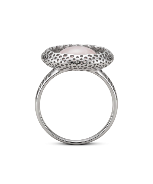 Sudraba gredzens ar rožu kvarcu